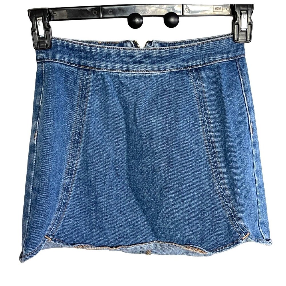 Pacsun Blue Denim Mini Skirt Zipper 23 XS - Picture 2 of 7